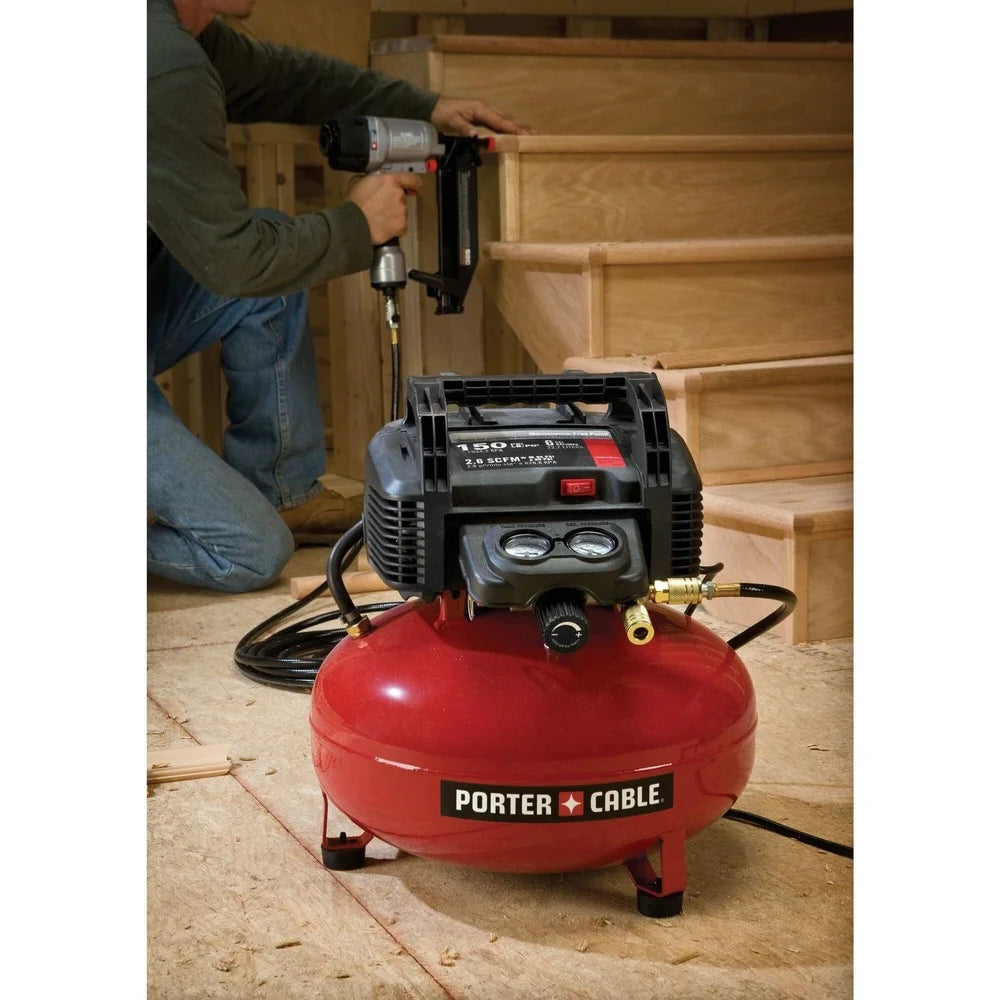 Compresseur d’air sans huile à cuve plate Porter-Cable C2002-ECOM de 0,8 ch, 6 gal