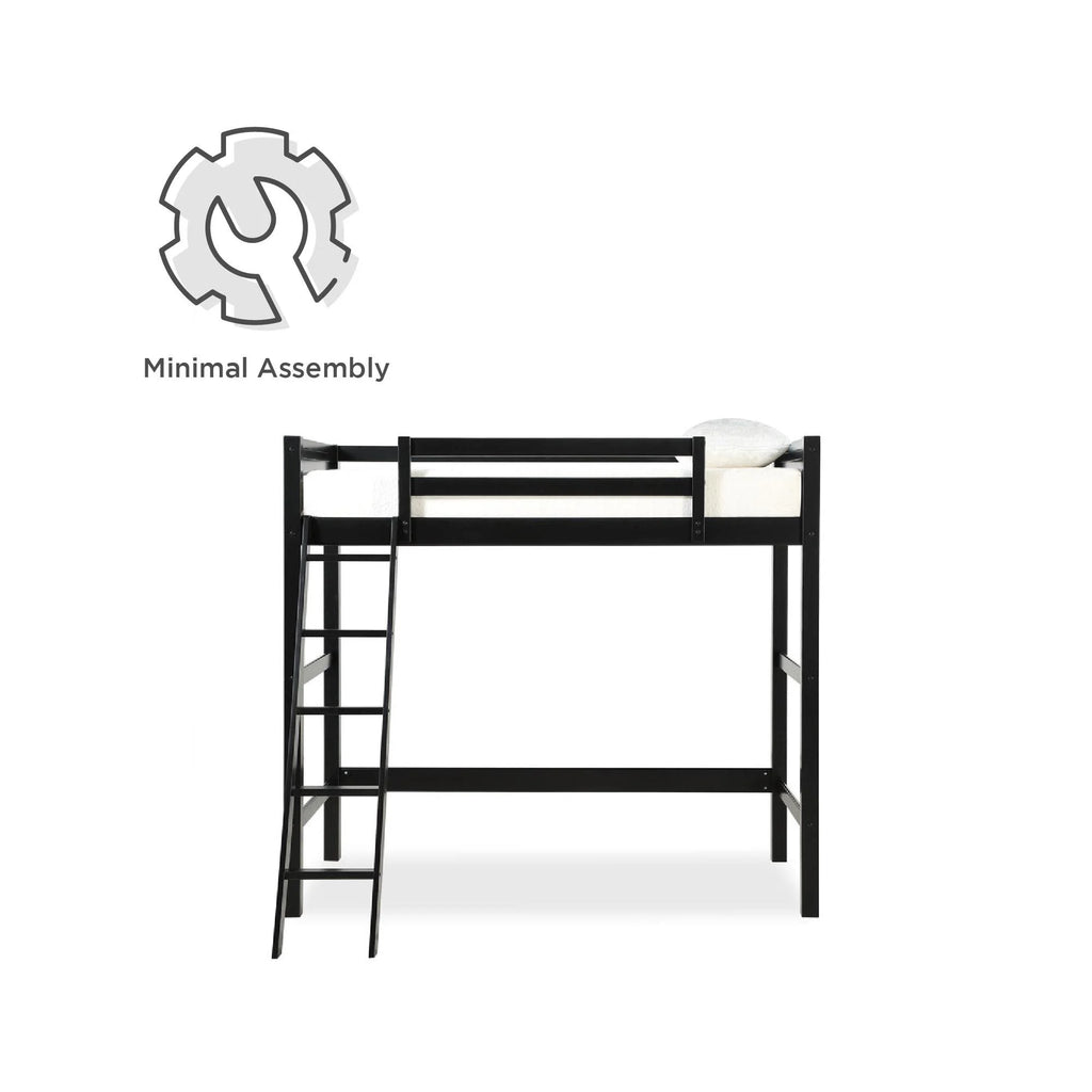 Lit mezzanine simple Your Zone Kiarah avec échelle, blanc