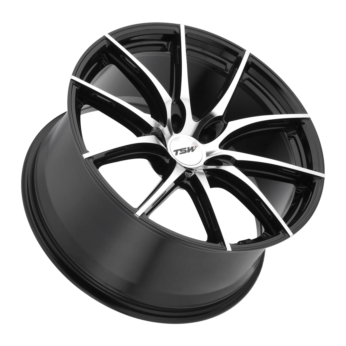 Jante TSW Sprint 18X8.5 5X120 40Et 76.1Cb Noir brillant avec face usinée miroir