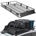 Panier de rangement pour galerie de toit Naipo, 500 lb, 64 x 39 x 6 po, extensible, avec 4 boulons en U, pour VUS/VR, camping