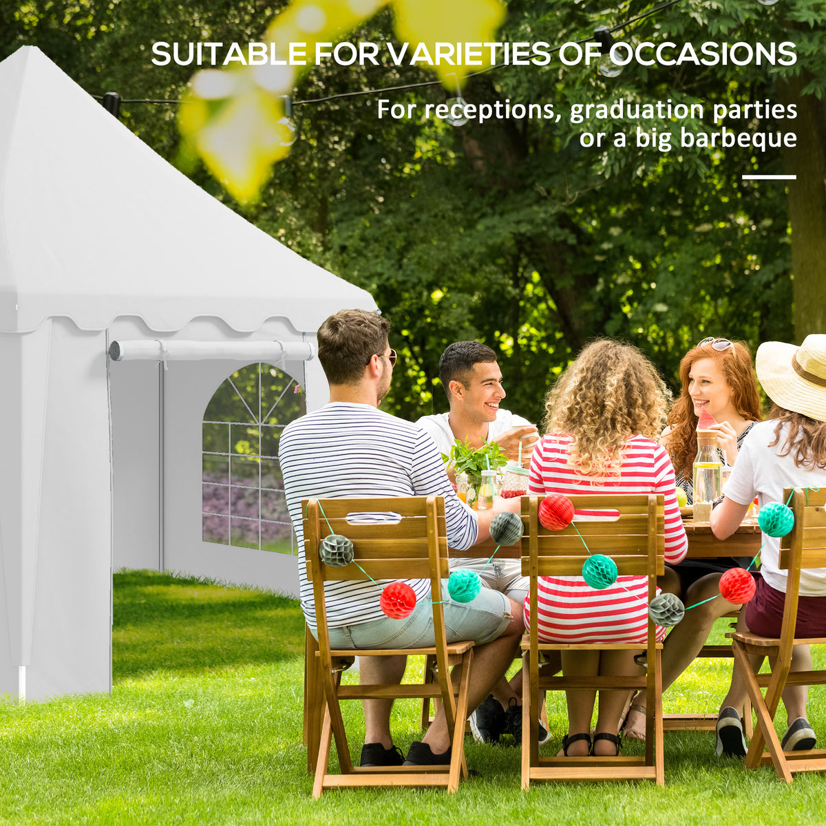 Outsunny 22,3' x 16,4' Tonnelles de réception blanches pour extérieur, portables