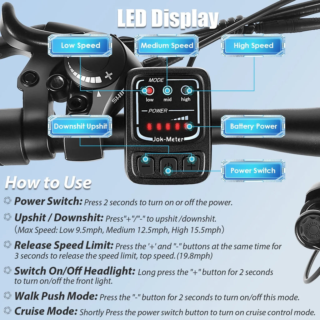 Vélo électrique Elifine 500W pour adultes, vélo électrique tout-terrain 26 avec 5 modes de conduite, batterie 48V 7,8Ah, Shimano 21 vitesses & 19,8 mph vélo électrique urbain en alliage d'aluminium jusqu'à 50 miles
