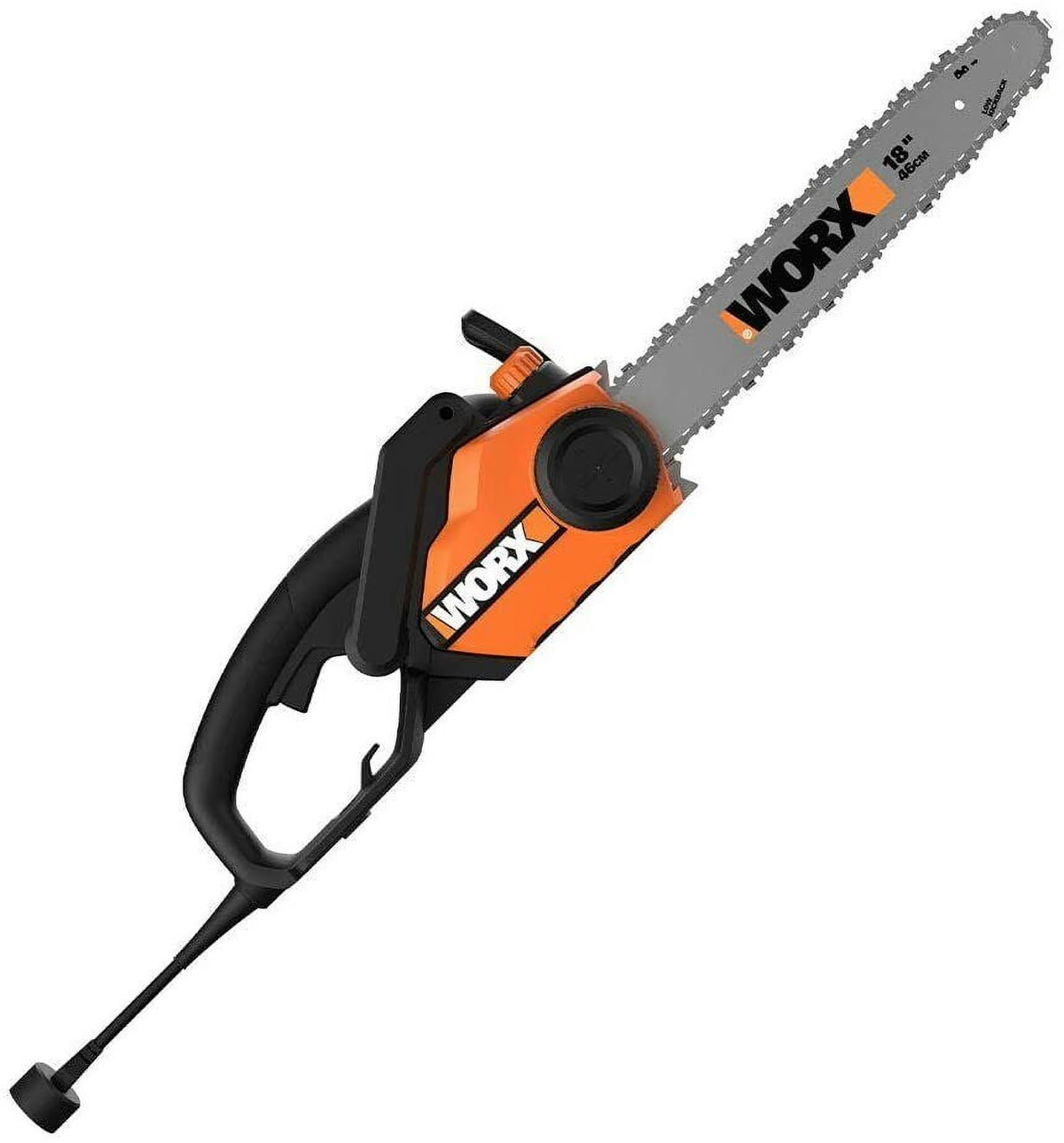 Worx WG304.2 Tronçonneuse électrique 18 po 15 Amp avec tension automatique, frein de chaîne