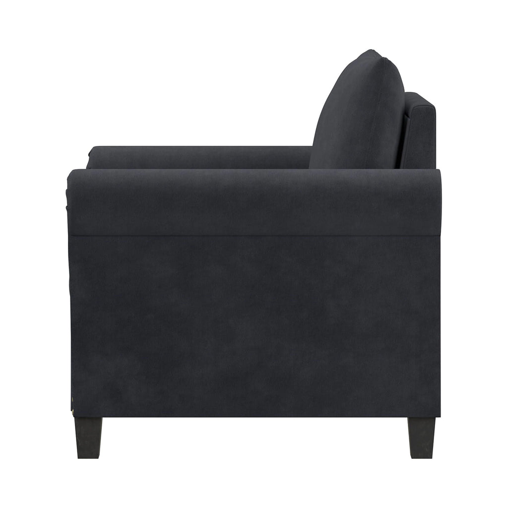 Fauteuil Fallon Lifestyle Solutions avec finition cloutée, tissu gris