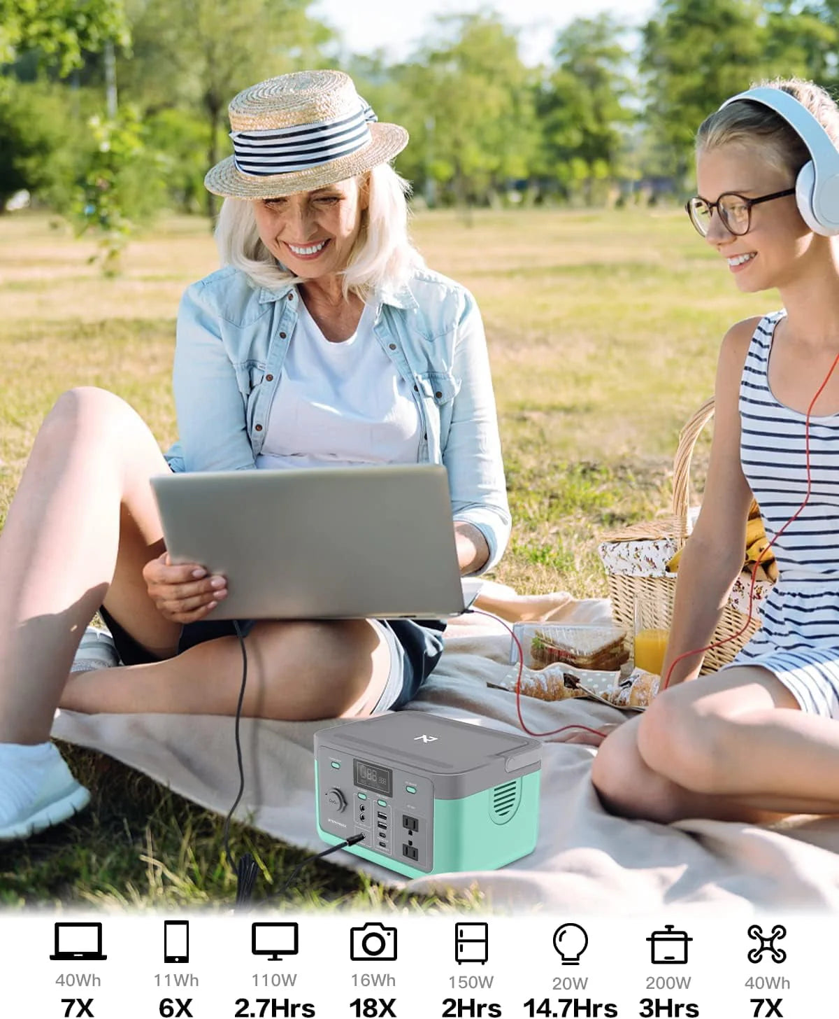 Station électrique portable Stormrock 294,4 Wh 110 V/300 W Générateur solaire à batterie LiFePO4 pour le camping en plein air