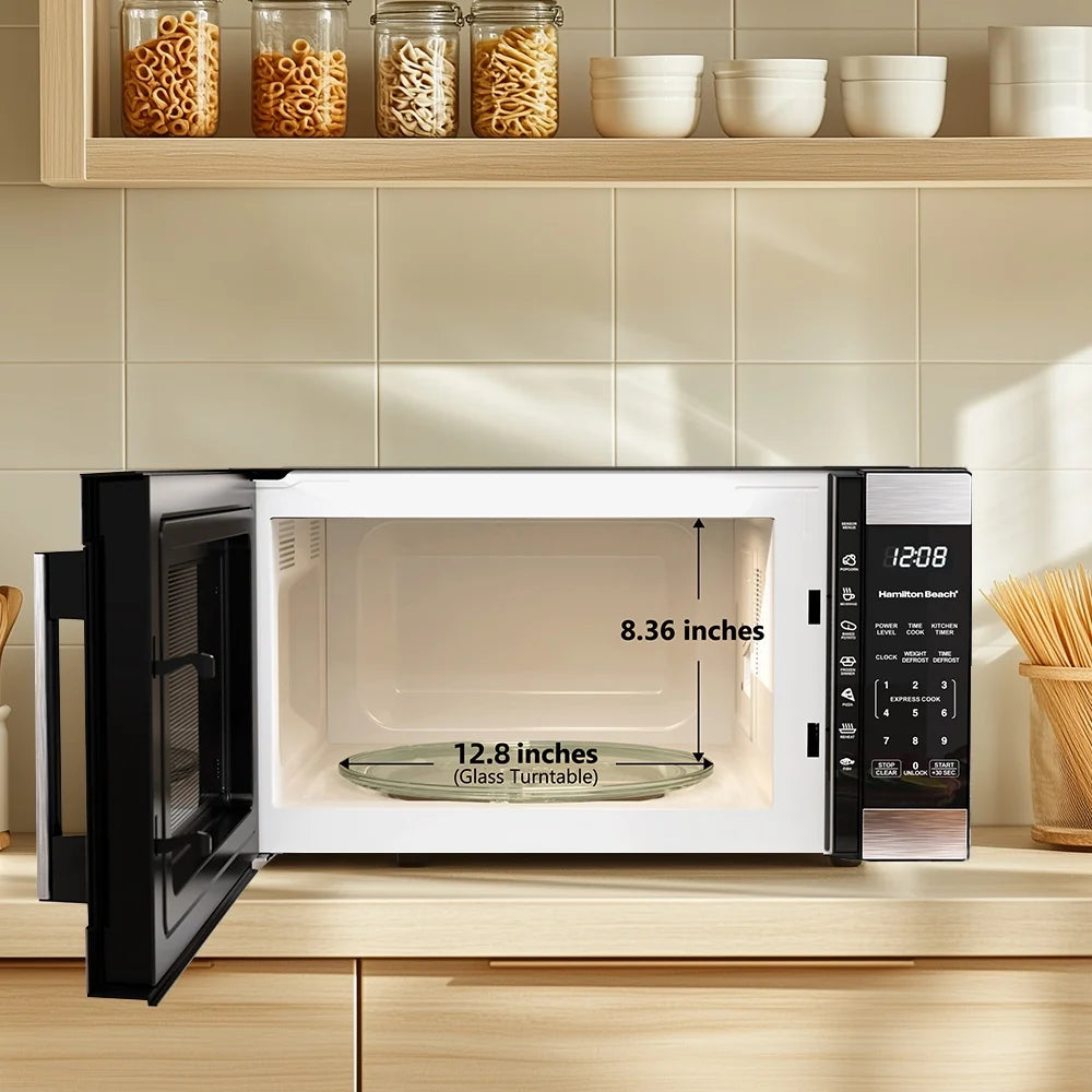 Four micro-ondes de comptoir Hamilton Beach de 1,6 pi³ avec cuisson par capteur, en acier inoxydable, neuf