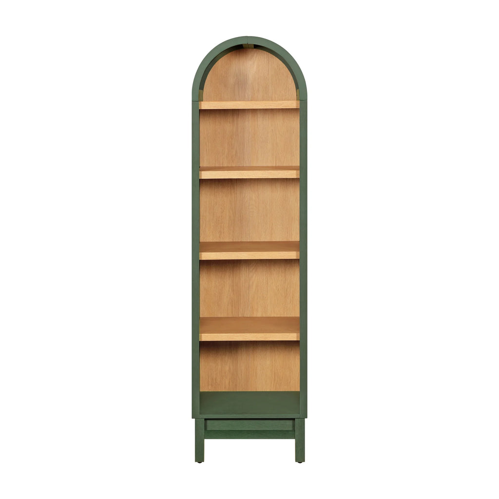 Bibliothèque étroite à arche Juliet de Better Homes & Gardens, vert profond et miel clair