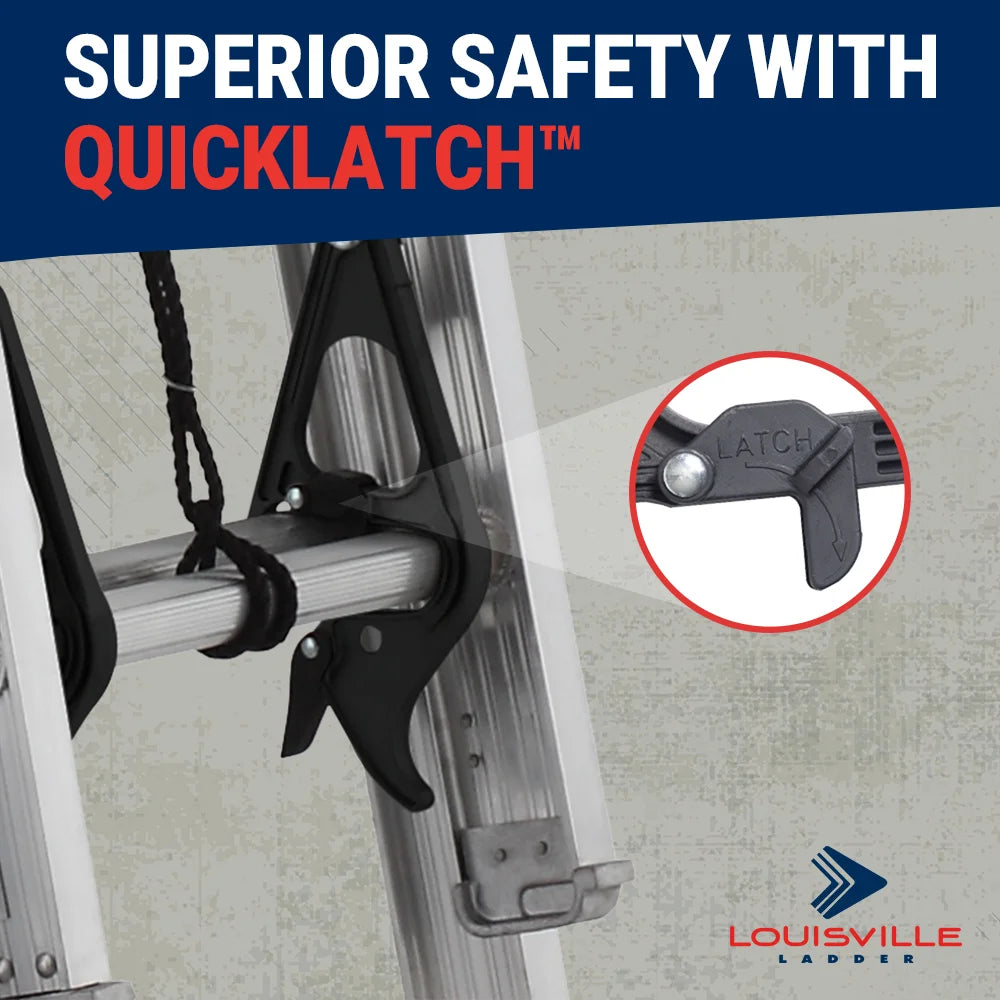 Échelle d’extension en aluminium Louisville Ladder de 32 pieds, capacité de charge de 300 livres, Type IA, AE2232