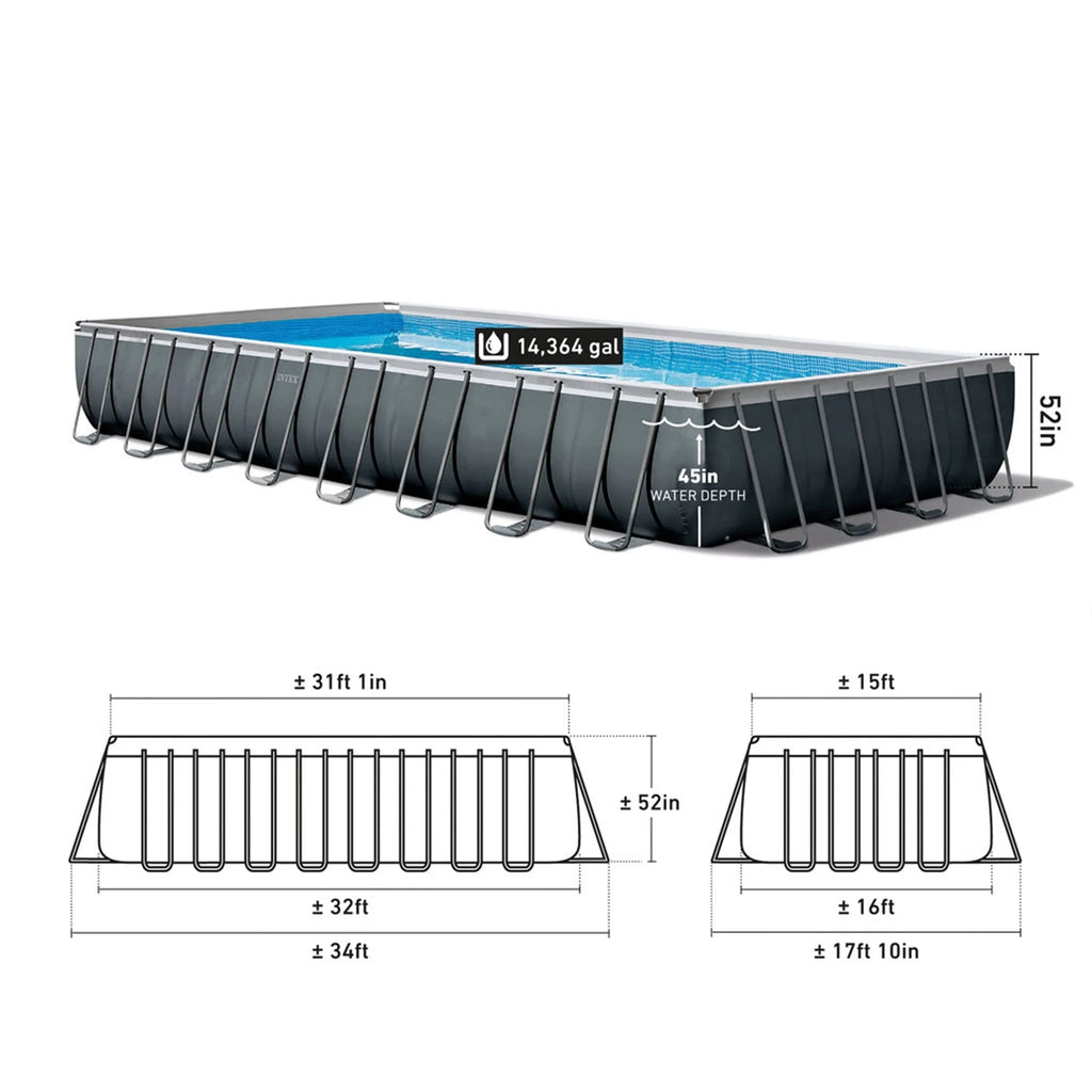 Piscine rectangulaire Intex 26373EH 32' x 16' x 52 avec structure Ultra XTR et pompe