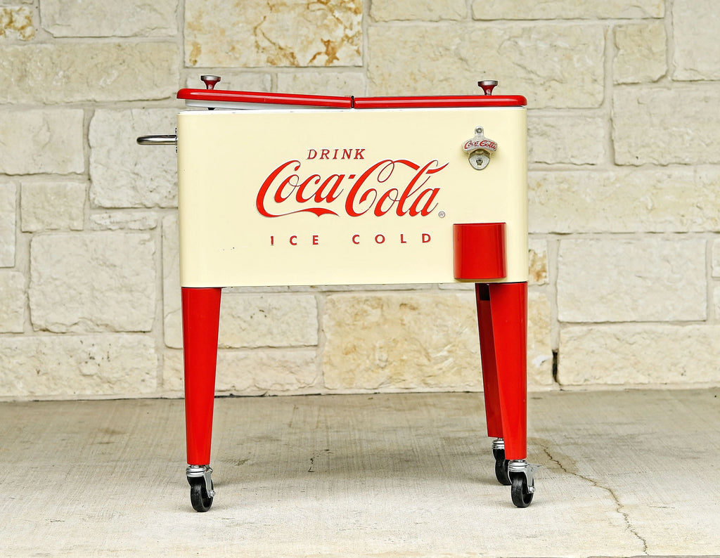 Leigh Country Série Coca-Cola sous licence CP 98111 Glacière d'extérieur en métal de 60 Qt pour terrasse