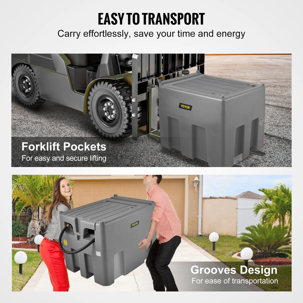 VEVOR Portable Diesel Tank, 116 Gallon Capacity & 10 GPM Flow Rate, Diesel Fuel Tank with 12V Electric Transfer Pump and 13.1ft Rubber Hose, PE Diesel Transfer Tank for Easy Fuel Transportation, Red