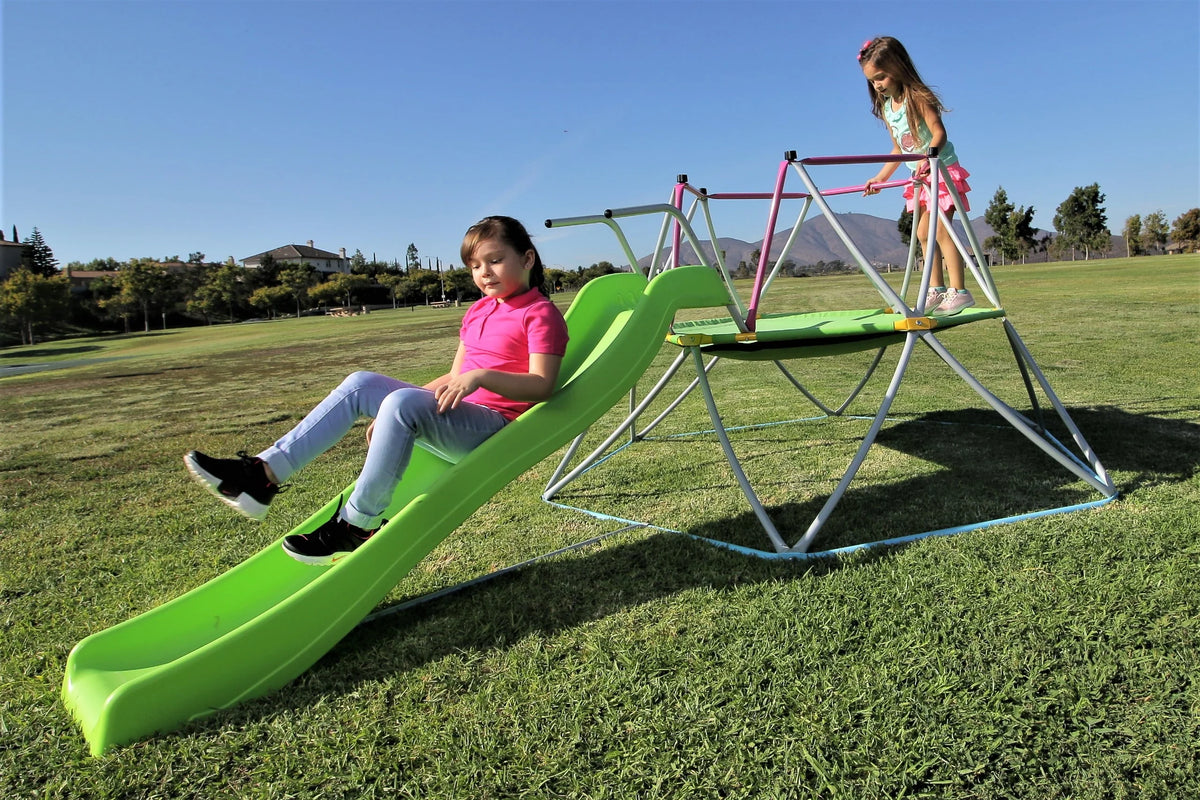 Ensemble d’escalade en dôme avec toboggan Platports pour enfants – Aire de jeux intérieure et extérieure – De 3 à 10 ans – Tapis de 140 cm