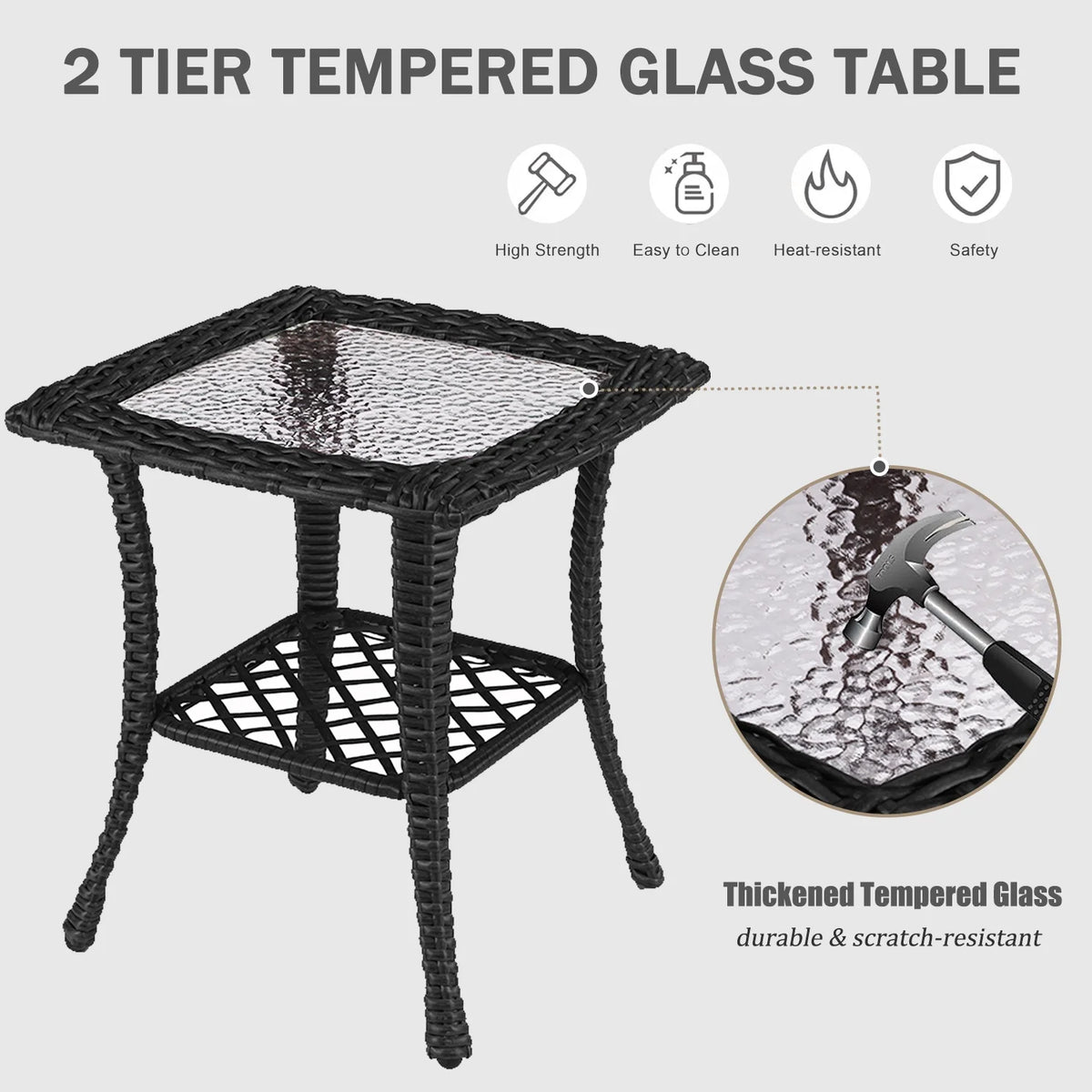 Ensemble de mobilier de patio LayinSun 7 pièces avec table brasero, fauteuils pivotants à bascule en rotin tressé
