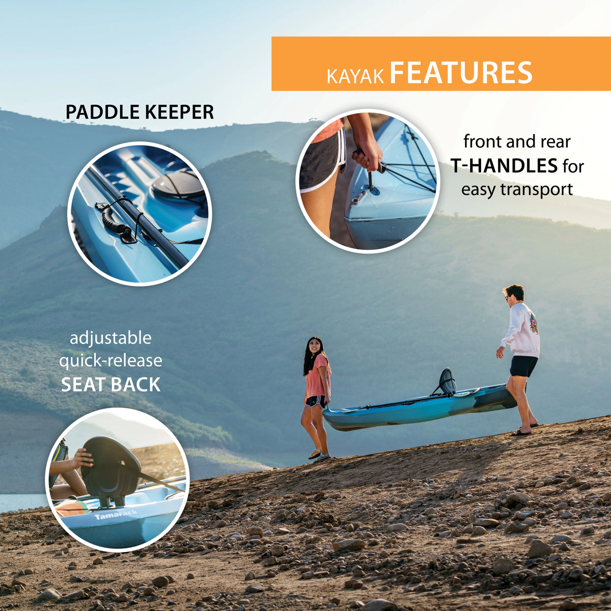 Kayak de pêche Lifetime Tamarack Angler – Lot de 2 Arctic Fusion