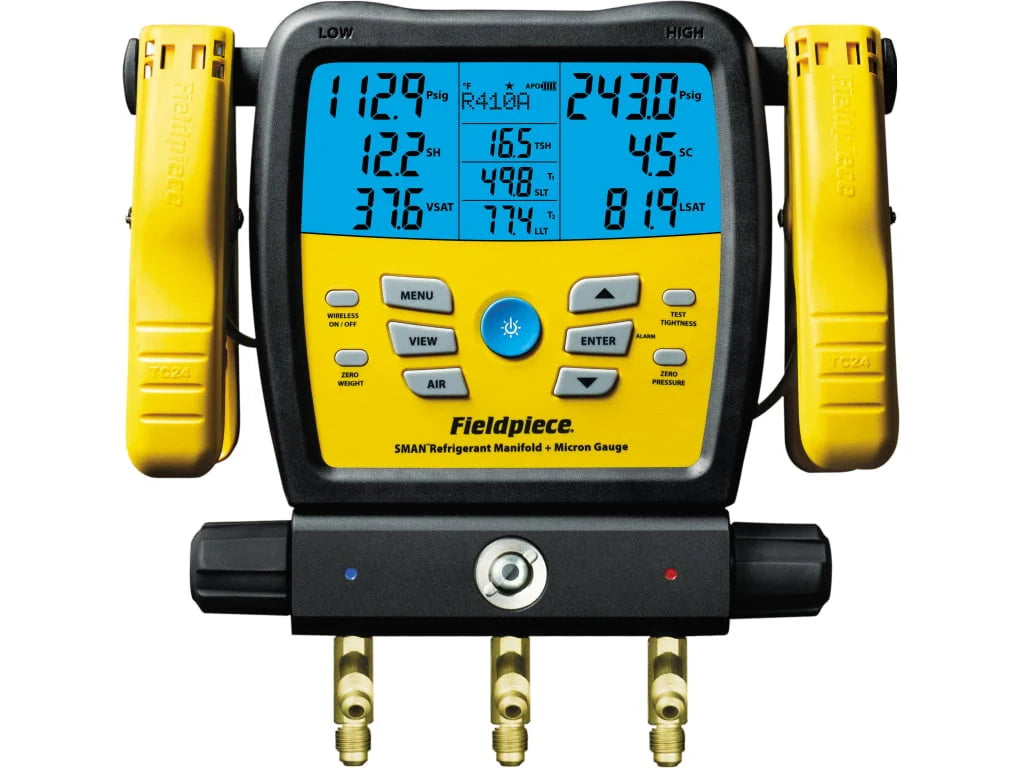 Fieldpiece SM380V - Manifold SMAN sans fil à trois ports avec manomètre en microns