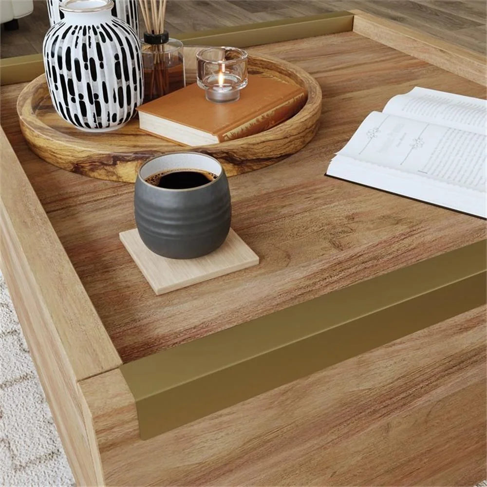 Table basse contemporaine en bois d'ingénierie Pemberly Row marron