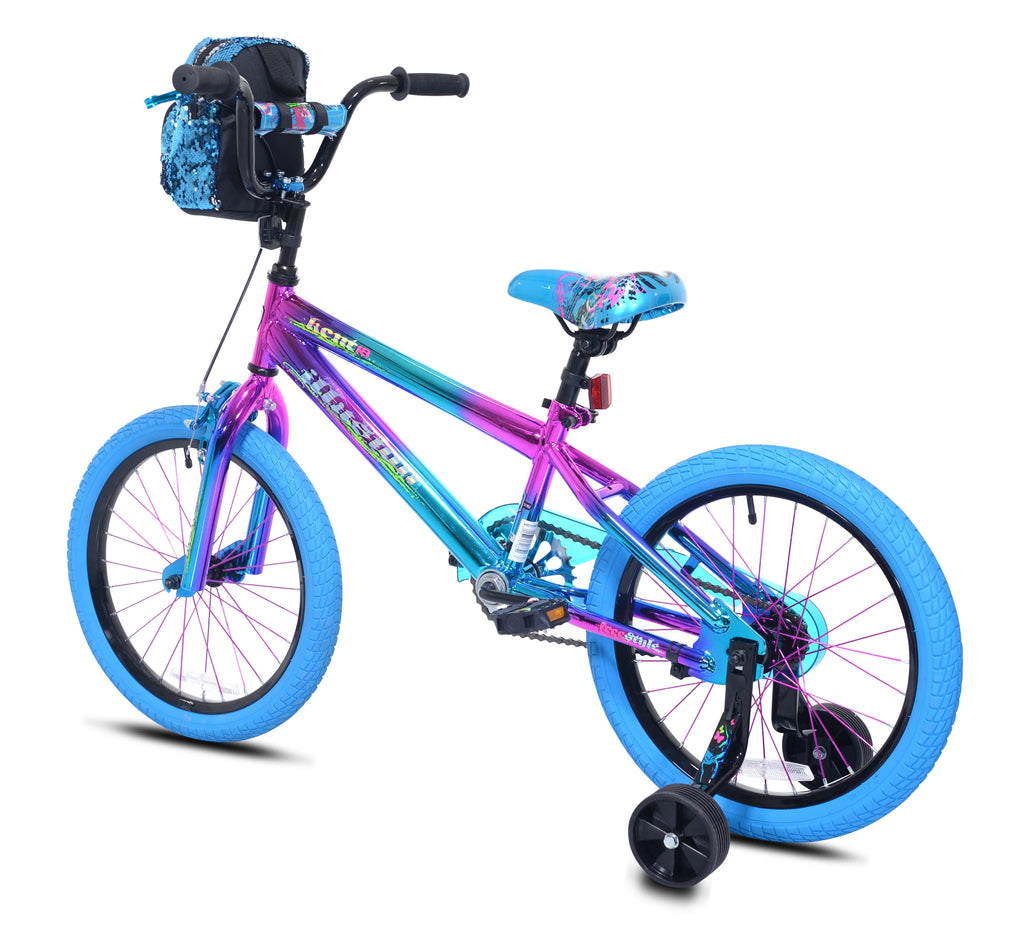 Vélo pour enfant 18 Kent Illusion, roues de 18 pouces, pour enfants de 6 à 12 ans, bleu/violet
