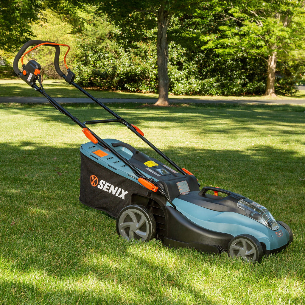 Tondeuse à gazon sans fil SENIX 40V à moteur sans balais, plateau de 18 po, lame de coupe de 17 po, fonction 2-en-1 broyage et ramassage, réglage en 6 positions, LPPX2-M5