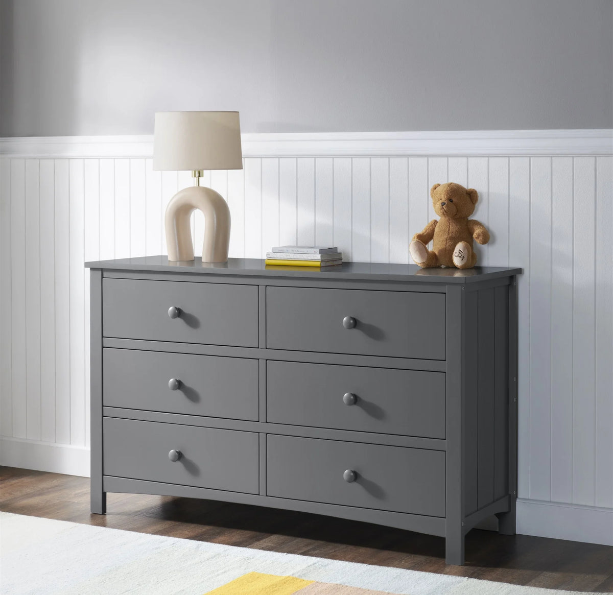 Commode universelle à 6 tiroirs Oxford Baby, blanc neige