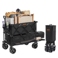 Chariot pliant à deux niveaux VEVOR, chariot pliable de 400 L avec roues tout-terrain, chariot pliant robuste d’une capacité de charge de 350 à 450 lb pour le camping, les courses et le jardin, rallonge extra-longue de 52 po