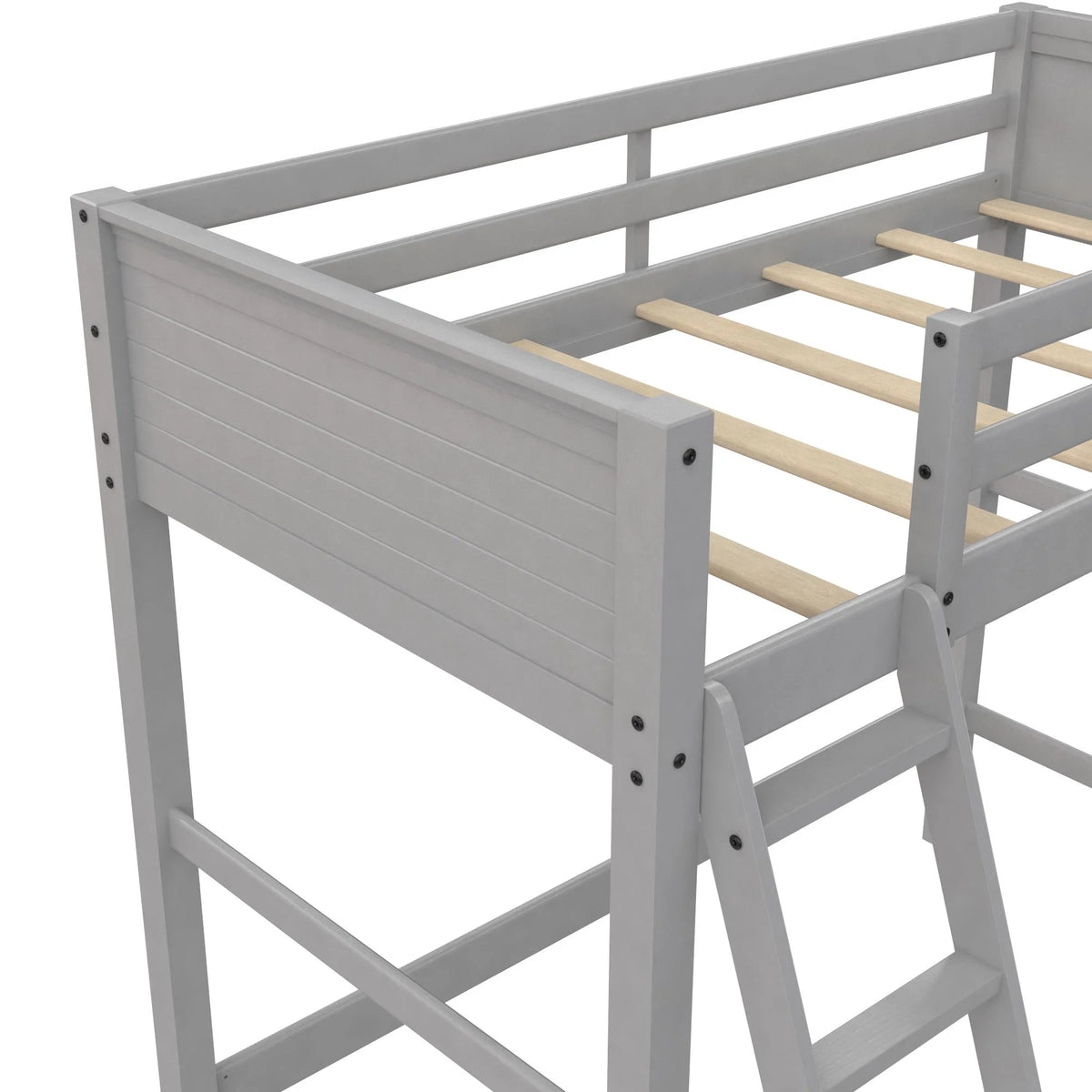 Lit mezzanine simple Your Zone Kiarah avec échelle, blanc