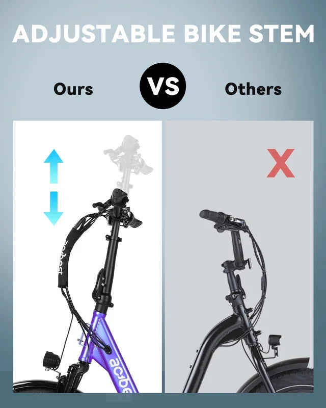 Vélo électrique Actbest pour adultes, Mars 20'' Pneu large Vélo pliant électrique avec moteur de pointe 1200W, 7 vitesses 28MPH, Batterie amovible 48V 499Wh, Potence de vélo réglable, Vélo électrique pliable UL2849 (Noir)