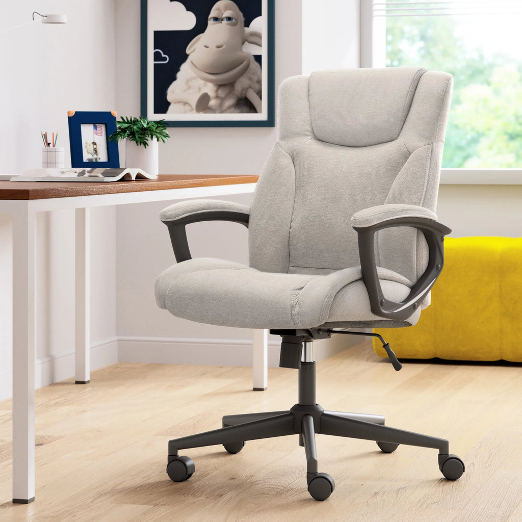 Chaise de bureau Serta Connor en microfibre gris clair