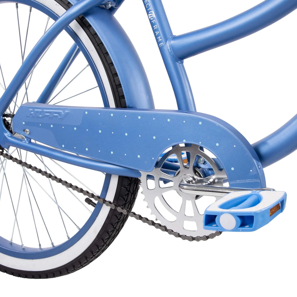 Vélo cruiser Huffy 24 Cranbrook pour fille avec cadre à ajustement parfait, 12 ans et plus, Pervenche