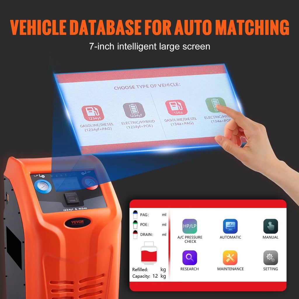 Machine de récupération et de recharge de réfrigérant BENTISM entièrement automatique pour R134a et R1234yf