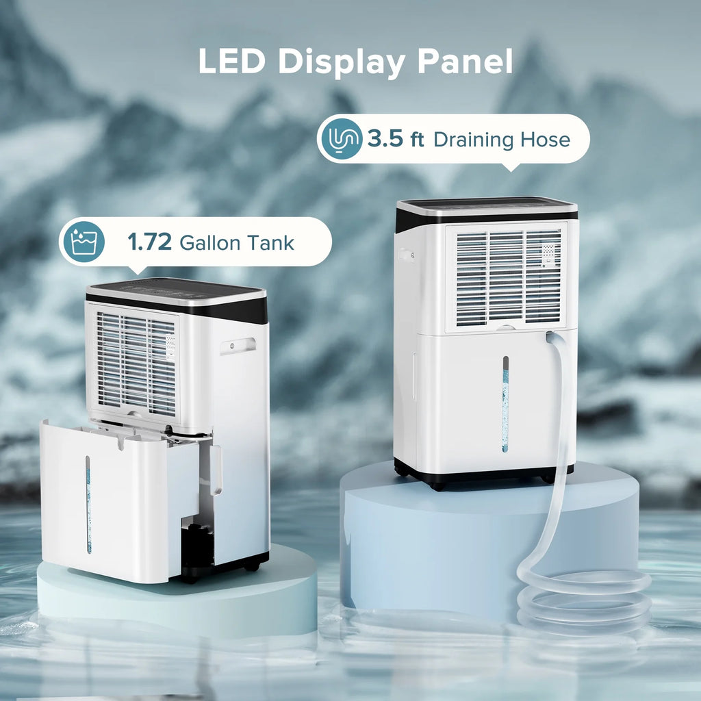 Déshumidificateur KISSAIR de 15 pintes, couverture maximale de 3 000 pi², 3 modes de fonctionnement, minuterie de 24 h, sous-sol/salle de bain/lancerie