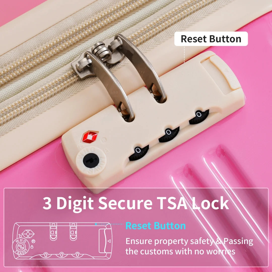 Ensemble de 3 valises, valise rigide 20/24/28 pouces avec cadenas TSA et roulettes pivotantes, bagages de voyage légers et extensibles pour homme et femme, multicolore violet