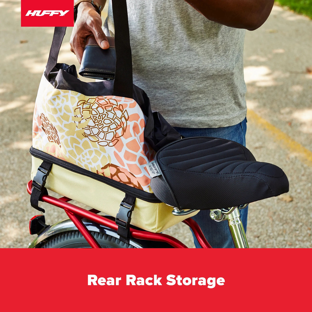 Vélo de plage Huffy Nel Lusso 26 pouces, panier, porte-bagages, rouge, dès 12 ans
