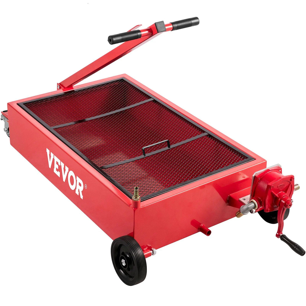 Grand bac de vidange d’huile de 20 gallons, capacité de 76 L, avec pompe, flexible et roulettes pivotantes, réservoir de faible hauteur pour vidange d’huile de voitures, VUS et camions