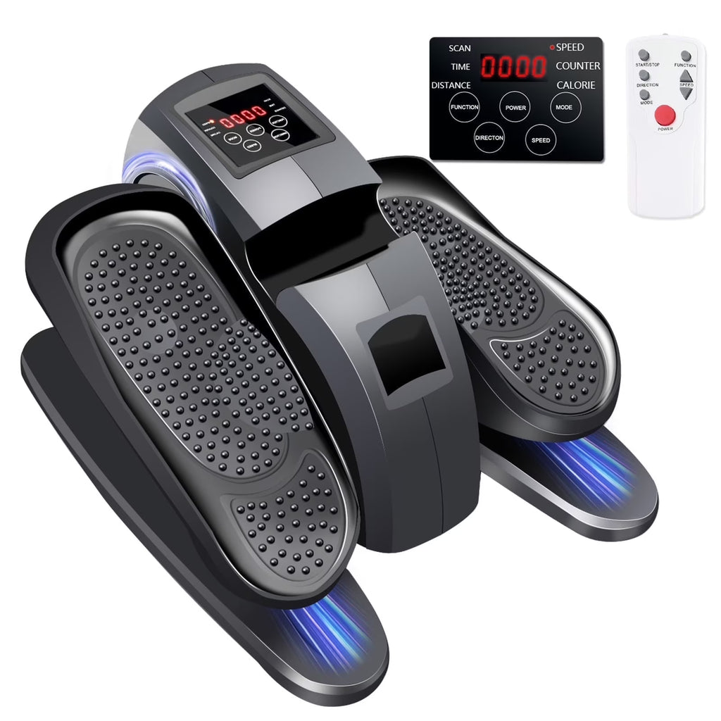 Vélo elliptique de bureau Baokaler, appareil d’exercice électrique pour les jambes assis, pour seniors, 12 vitesses réglables avec télécommande