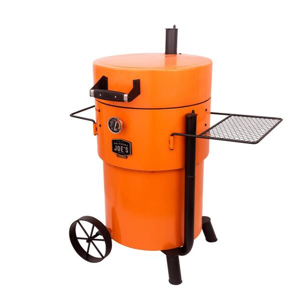 Fumoir et barbecue à tambour Bronco Pro Charcoal orange avec 366 po² d’espace de cuisson