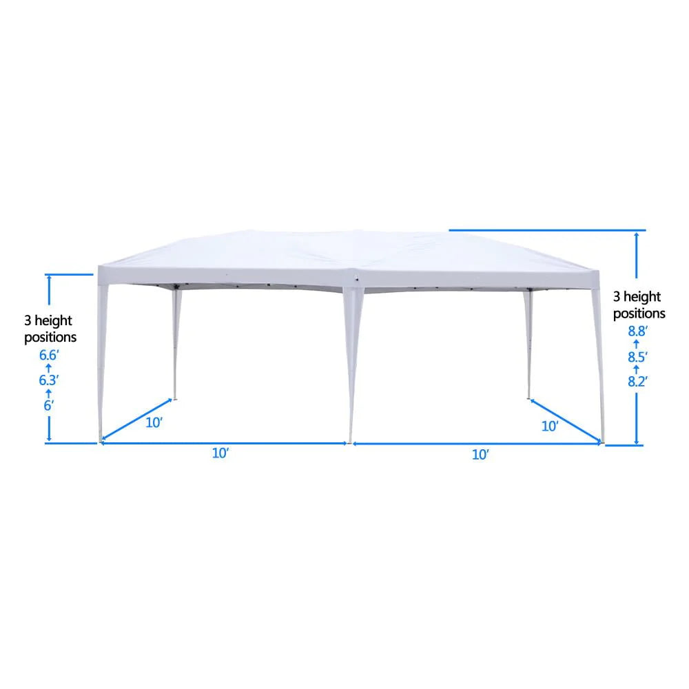 Tente de réception pop-up extérieure Zimtown 10' x 20', chapiteau pour mariage avec 6 parois