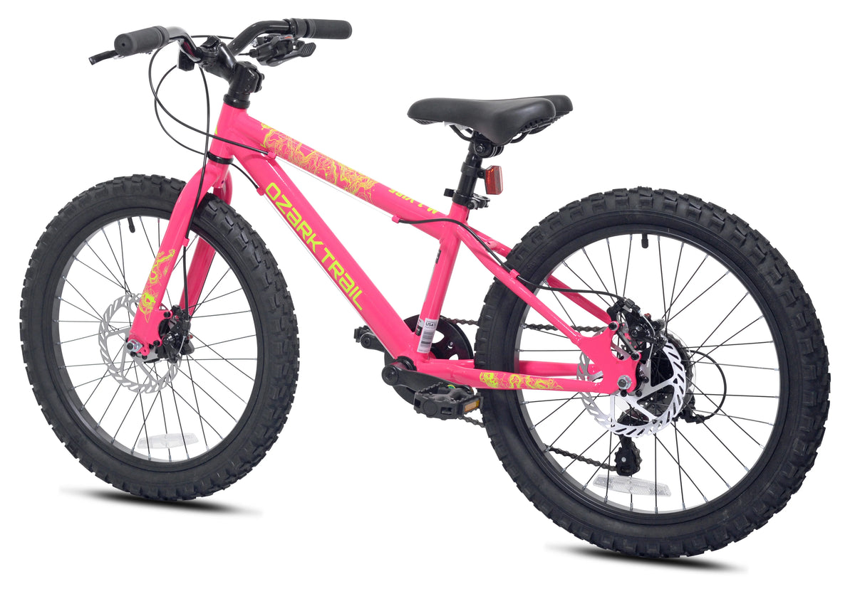 20 VTT Ozark Trail Vibe, 7 vitesses, pour cycliste de 1,20 m à 1,63 m, rose, enfant/préado/ado, unisexe
