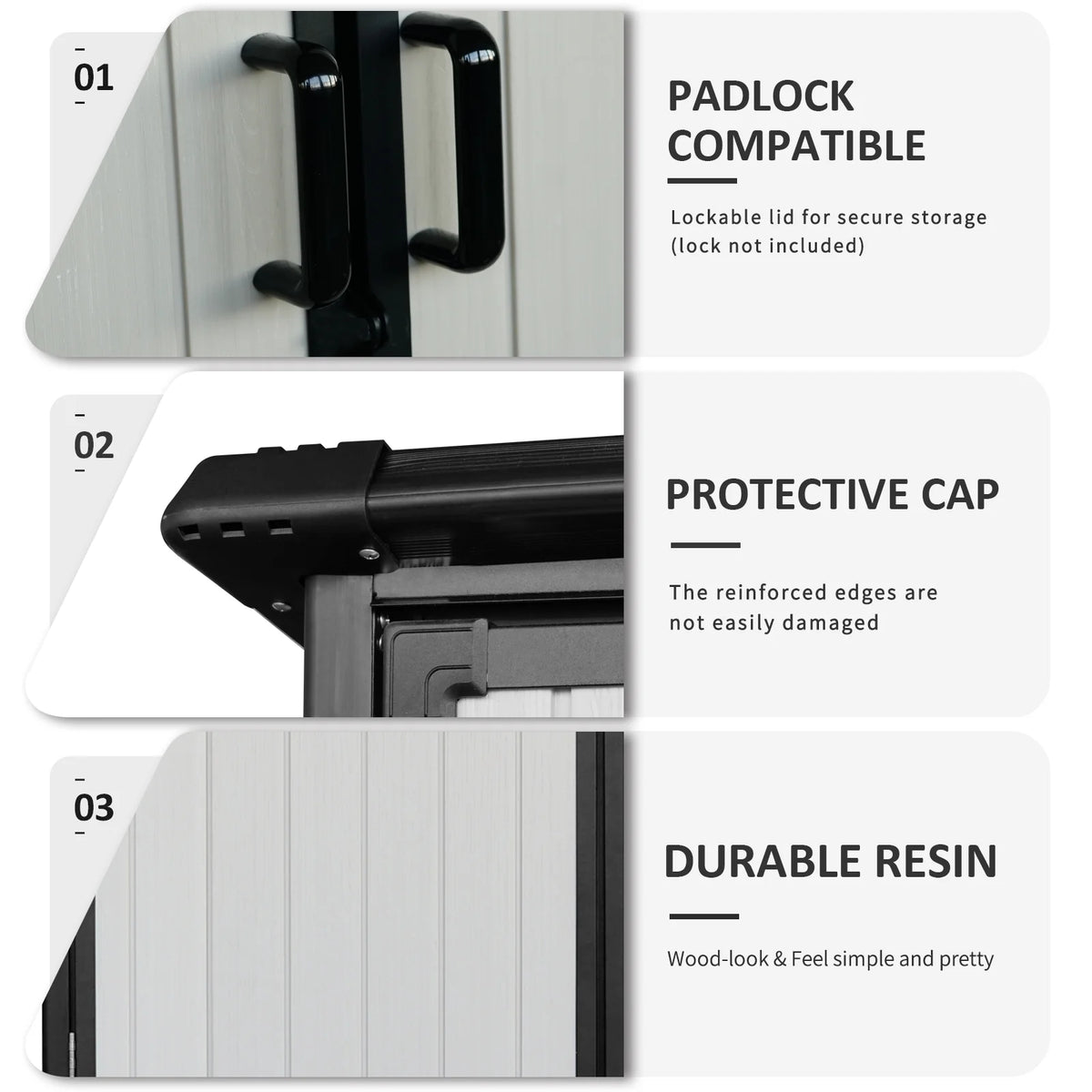 Enyopro Abri de rangement extérieur 6 x 4,4 pi, grand abri utilitaire en résine plastique toutes saisons pour outils avec deux portes verrouillables, pour patio, cour arrière et pelouse, gris