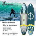 MSEASFREE Planche de Stand Up Paddle gonflable 11,5 ft Polyvalente Planche de pêche Stand up Paddle avec accessoires SUP complets