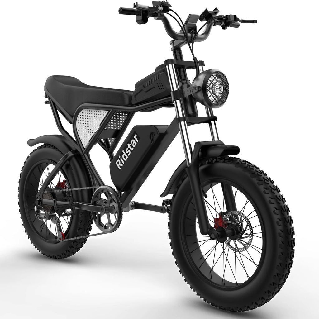 Vélo électrique pour adultes Ridstar, moto électrique à pneus larges de 20 pouces, vélo électrique de 1 000 W avec batterie amovible 48 V/20 Ah, transmission Shimano 7 vitesses, suspension intégrale