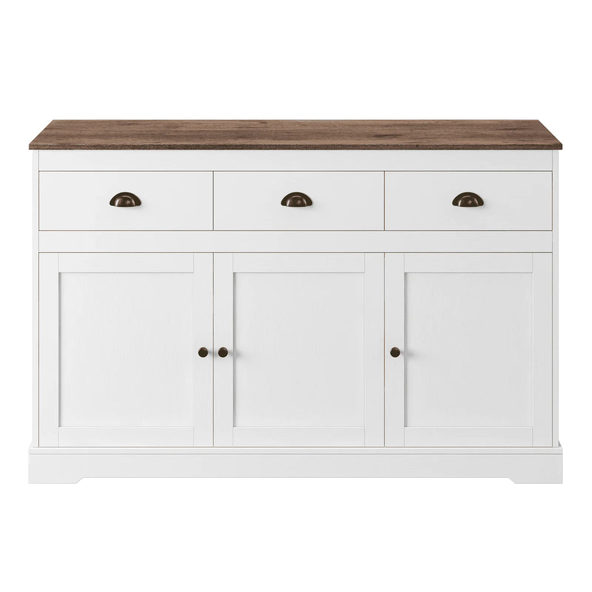 Homfa Buffet avec 3 Tiroirs & 3 Portes, Meuble Buffet de 135,9 cm de Large pour Salle à Manger, Blanc