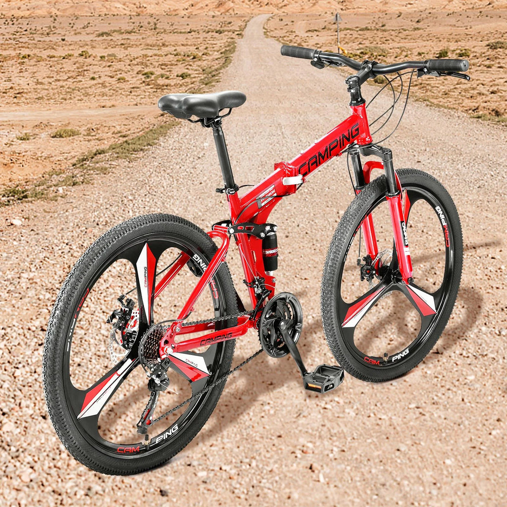 Vélo tout-terrain pliable Zimtown 26, vélo VTT Shimano 21 vitesses pour adultes, noir