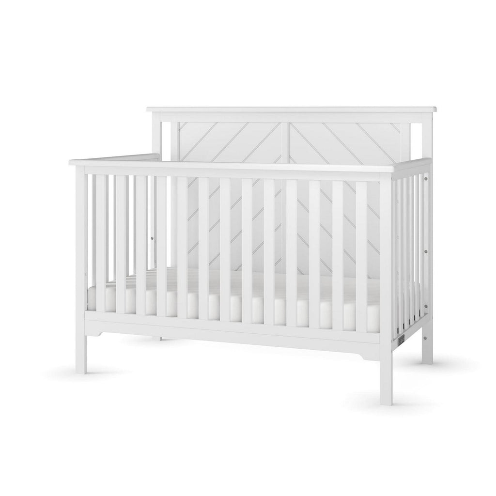 Lit convertible 4-en-1 Hampton de Child Craft. Panneau supérieur plat. 3 hauteurs de matelas. Blanc mat
