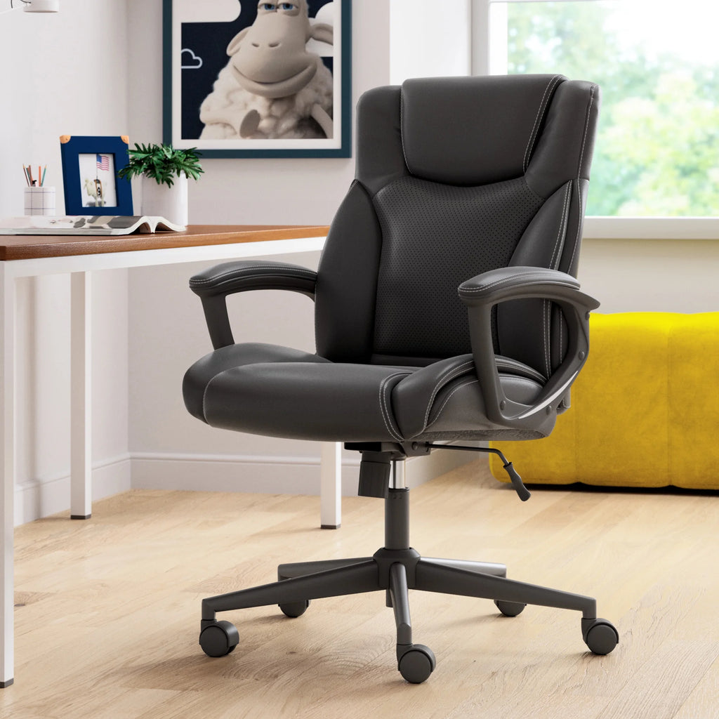Chaise de bureau Serta Connor en microfibre gris clair