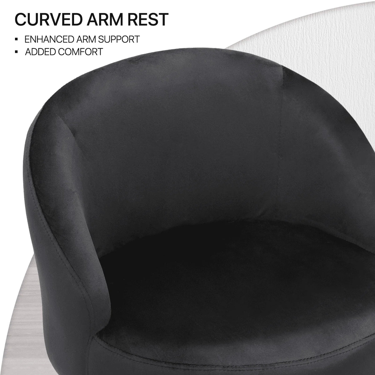 Fauteuil d'appoint en velours MoNiBloom, Fauteuil individuel moderne rembourré, Fauteuil club tonneau confortable pour salon avec pieds en métal doré pour chambre, salle de lecture, bureau, Noir