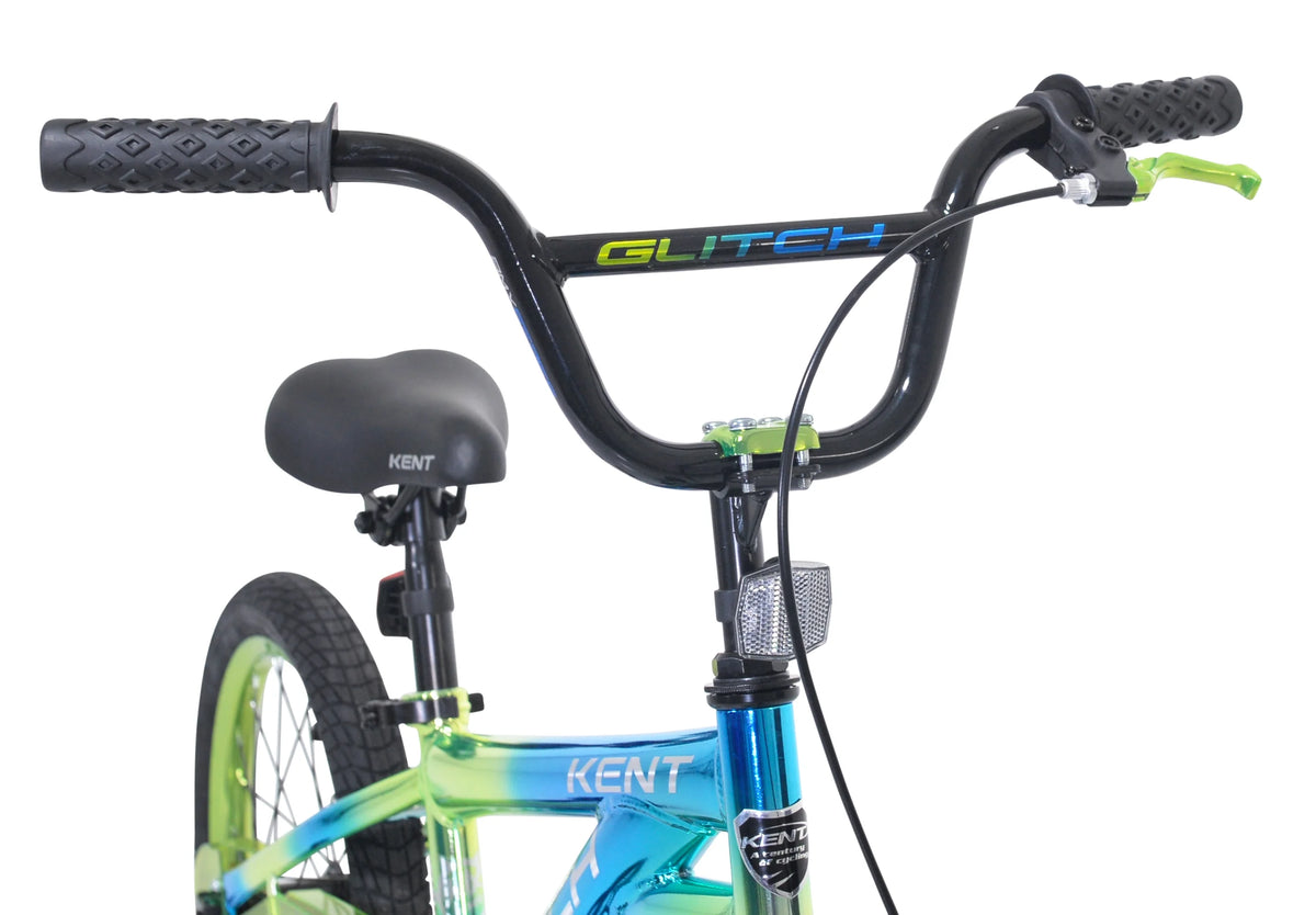 Vélo BMX enfant 18 Kent Glitch, roues de 18 pouces, pour enfants de 6 à 12 ans, bleu/vert