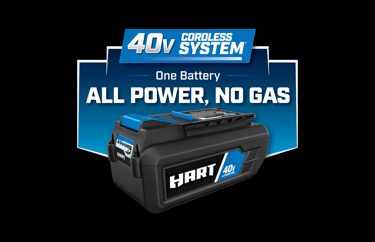 Kit de tondeuse autotractée sans balais HART 40 volts de 20 pouces, (1) batterie lithium-ion 6,0 Ah