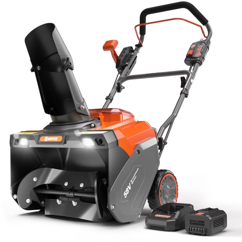 Souffleuse à neige sans fil NOVUS sur batterie de 18 pouces, batterie 58 V 5 Ah et chargeur inclus