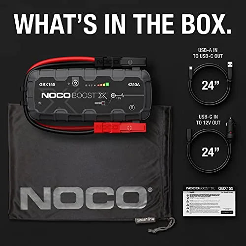 NOCO Boost X GBX155 : Booster de batterie portable au lithium UltraSafe 4250A 12V
