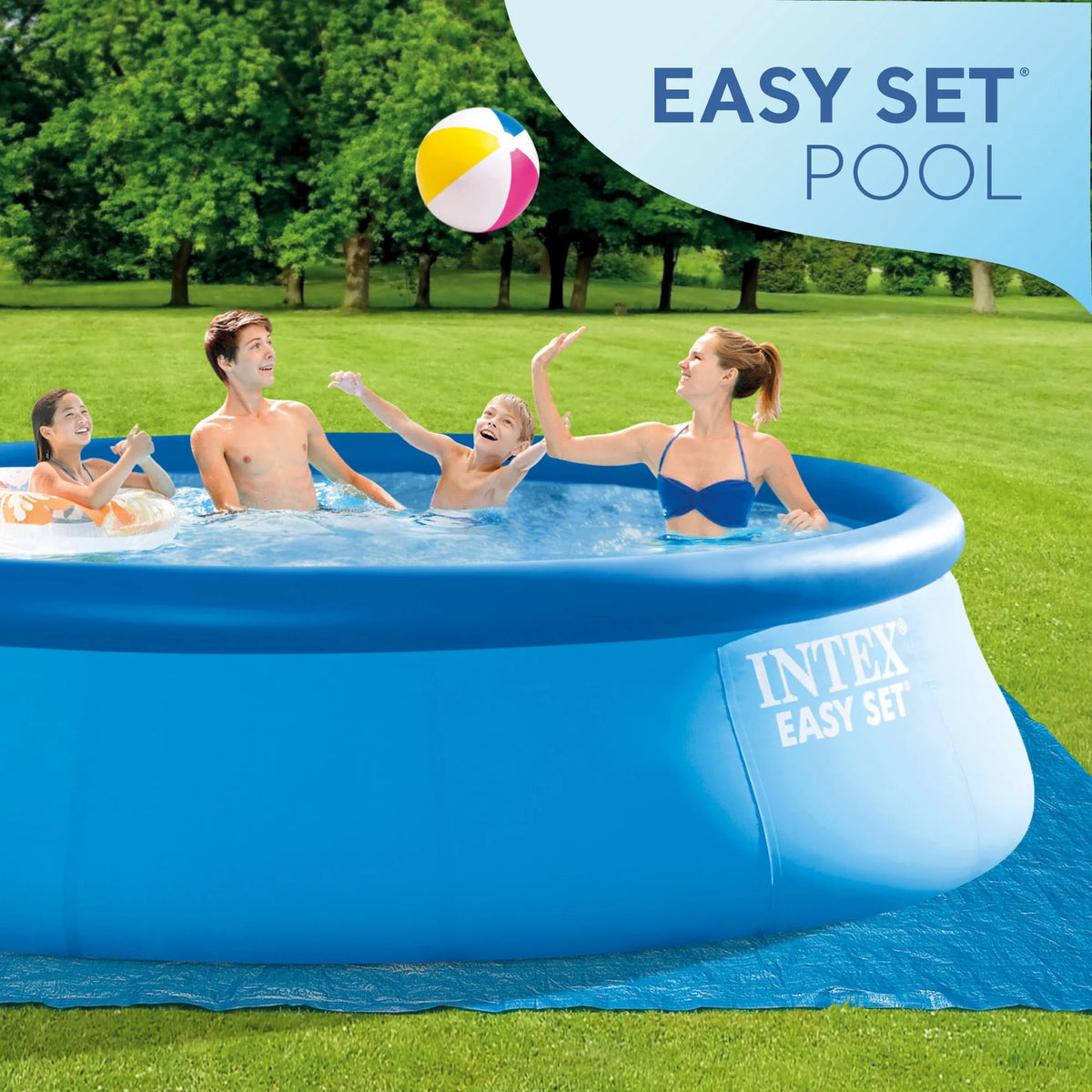 Ensemble piscine gonflable INTEX Easy Set 15 pi x 48 po - Pompe à filtre et accessoires